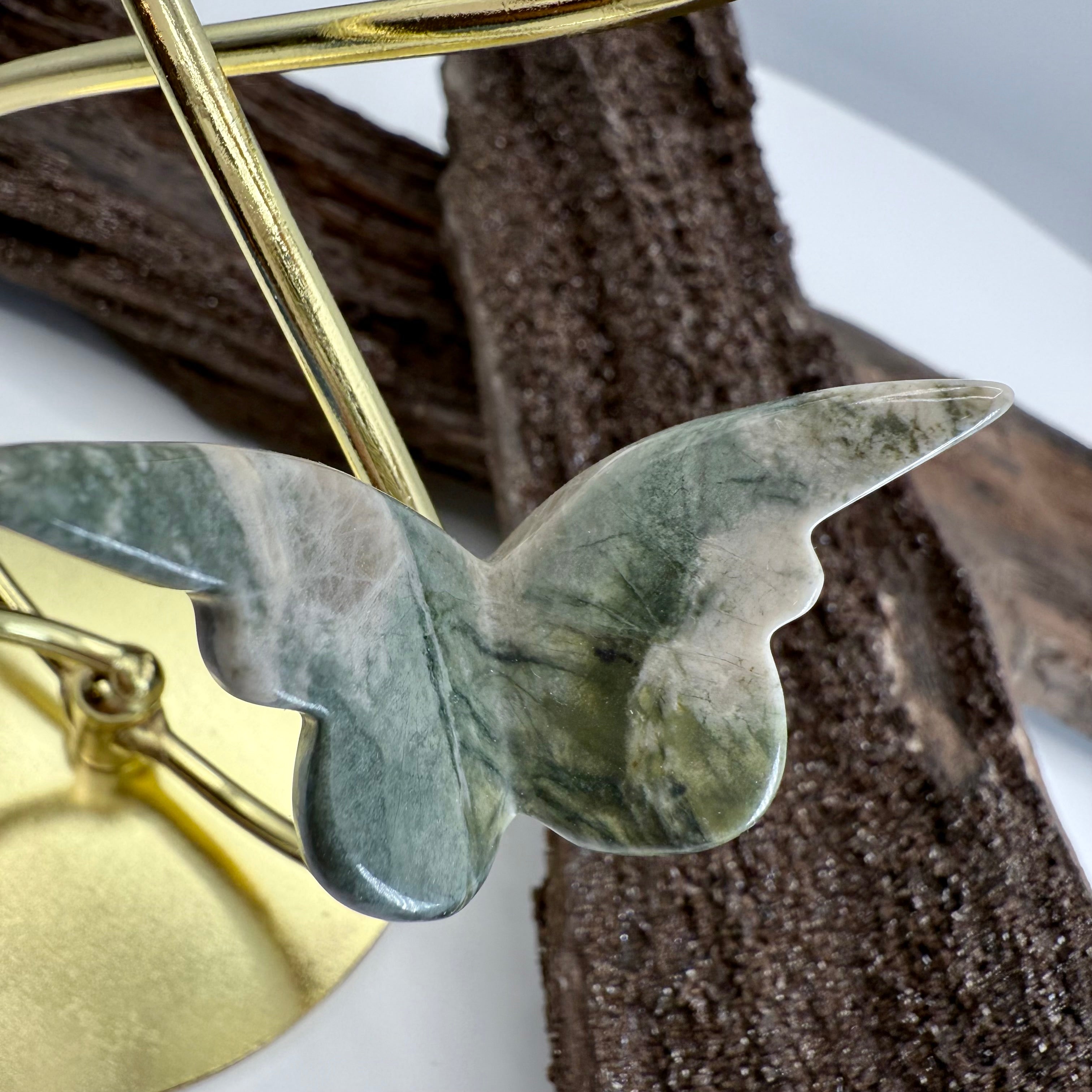 8 Piece Assorted Crystal Butterflies on Gold Infinity Stand - 13 inch