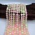 Pink & Yellow Selenite Bead Strand 8mm Round [FT26]