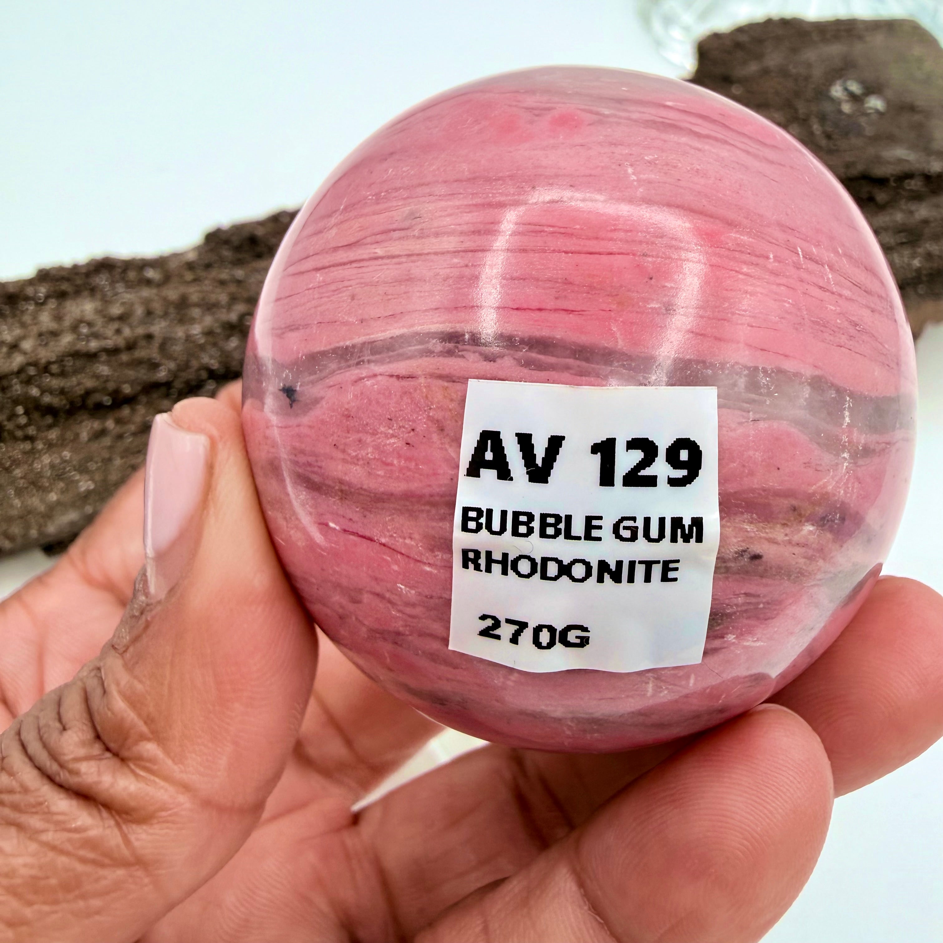Peruvian Bubblegum Rhodonite 270g | 54mm
