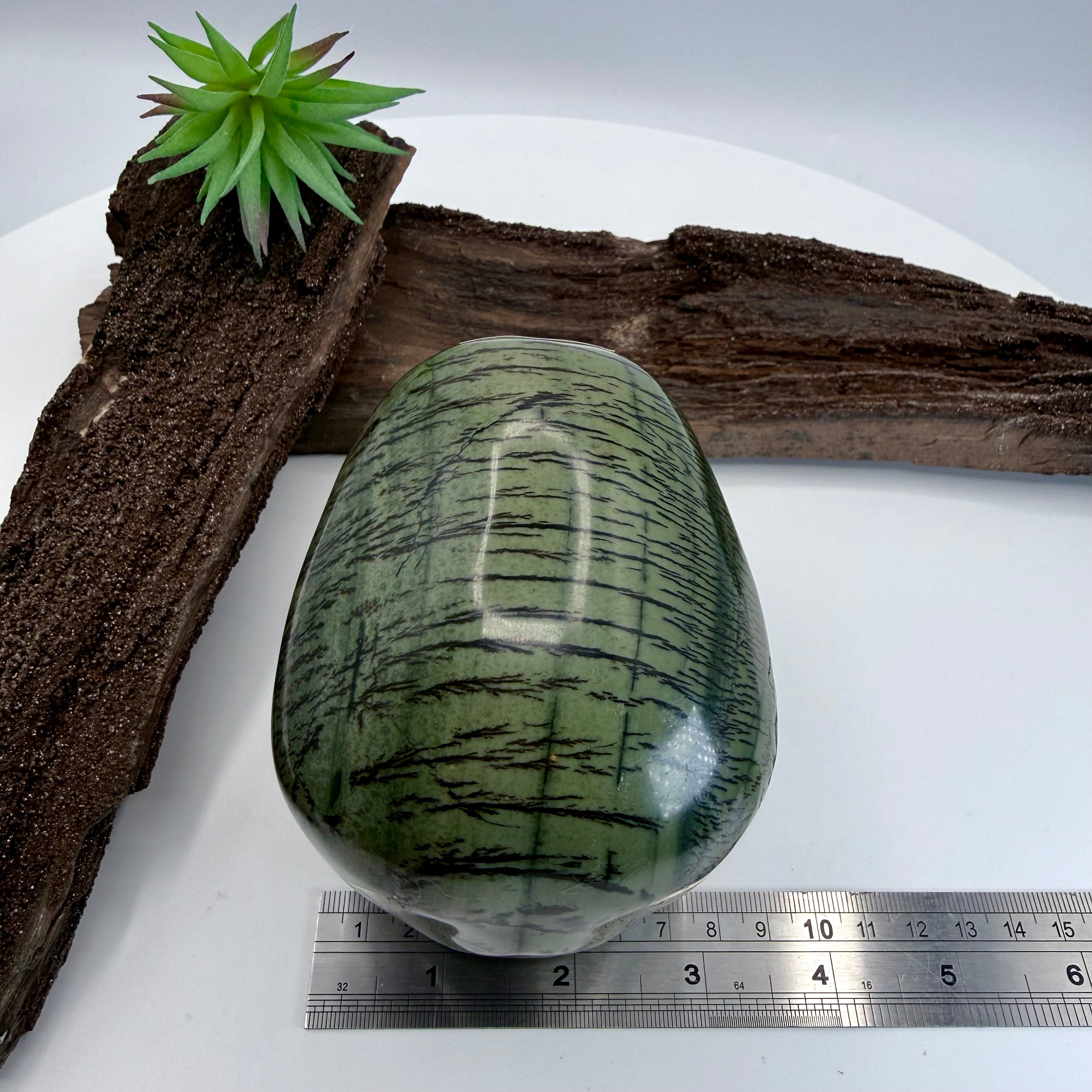 Groot Dentritic Australian Green Opal Skull 5inch  [KE175]