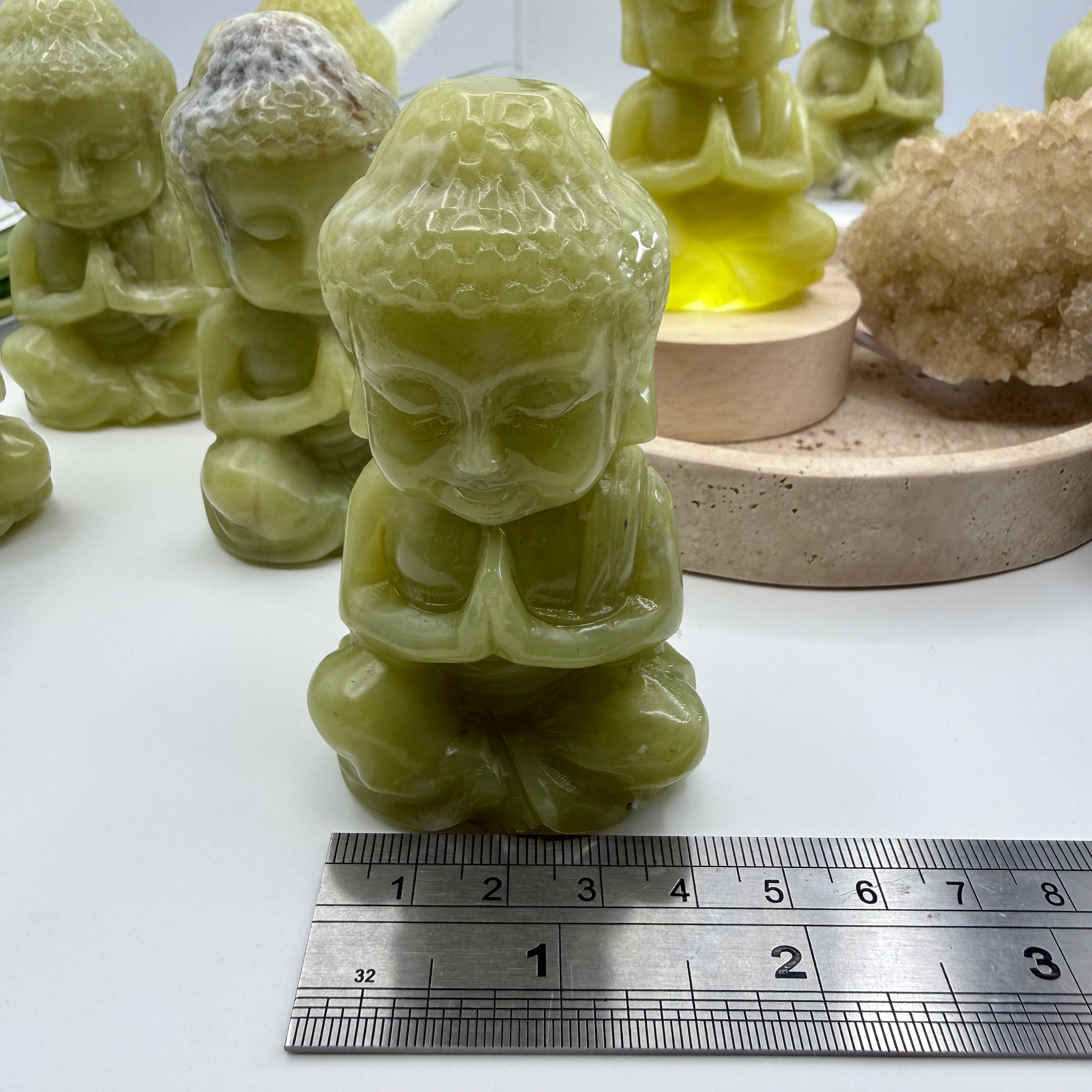 Lemon Jade  Praying Baby Buddha 8.5cmx5cm