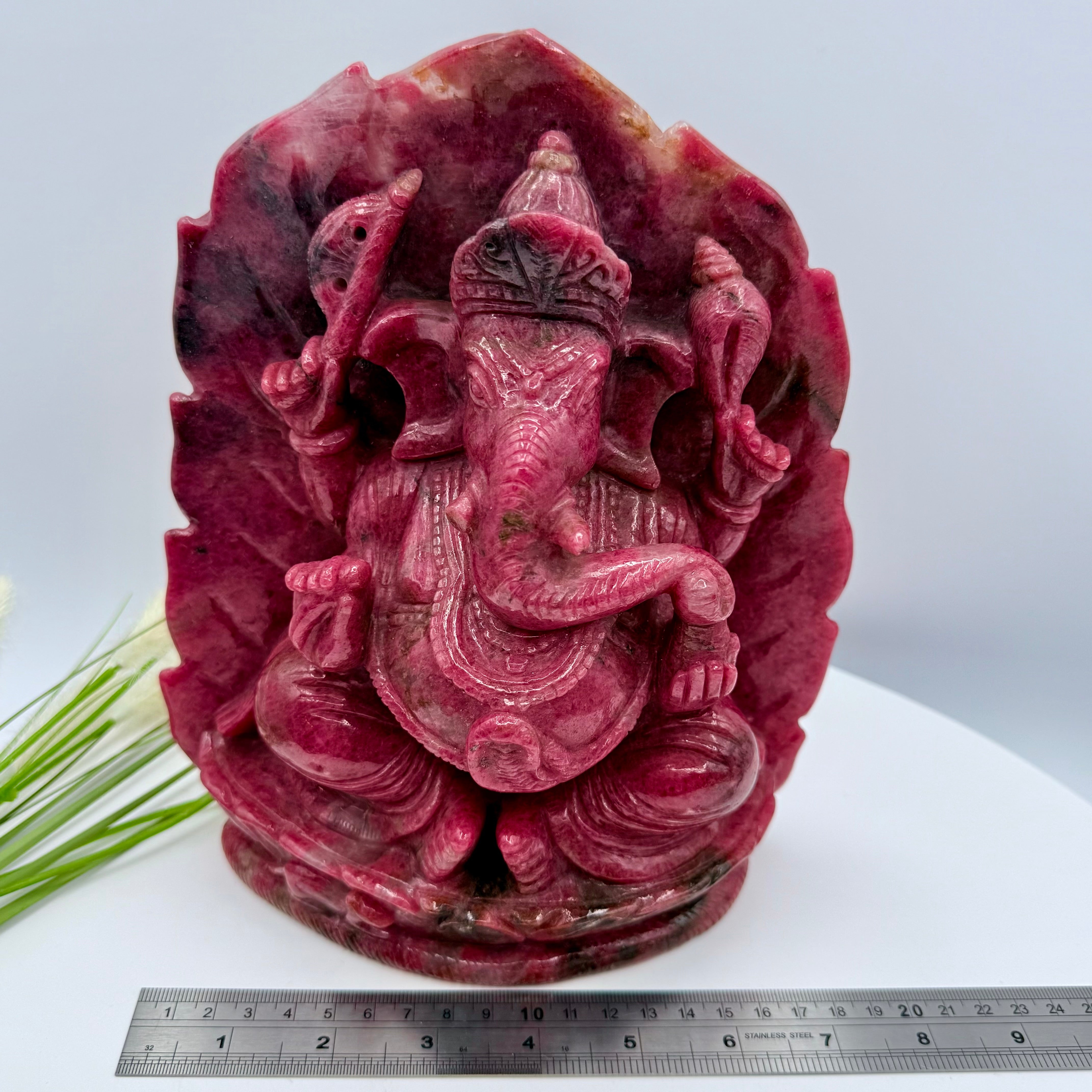 Rhodonite Ganesha Statement Hand Carved