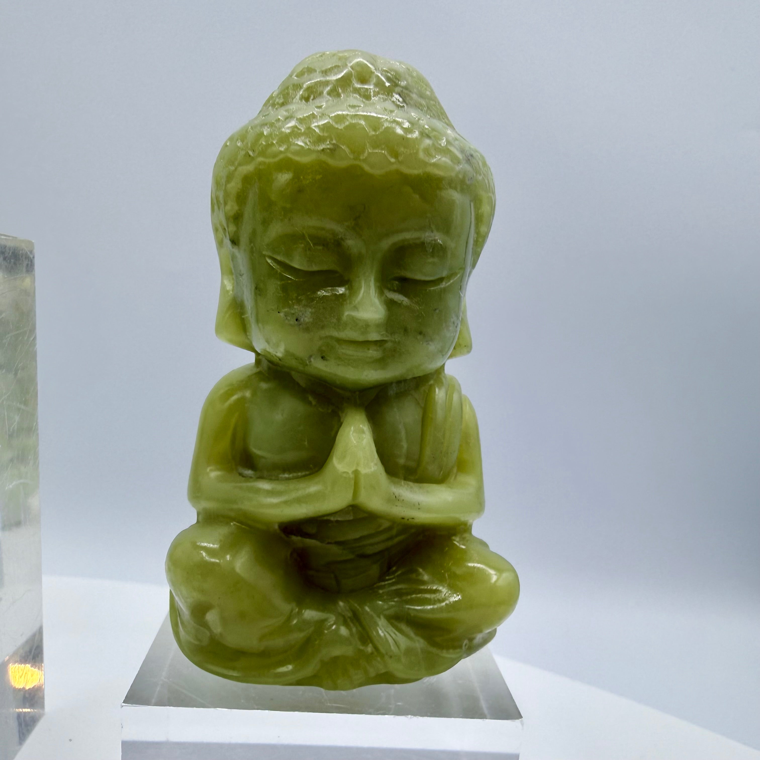 Lemon Jade  Praying Baby Buddha 8.5cmx5cm