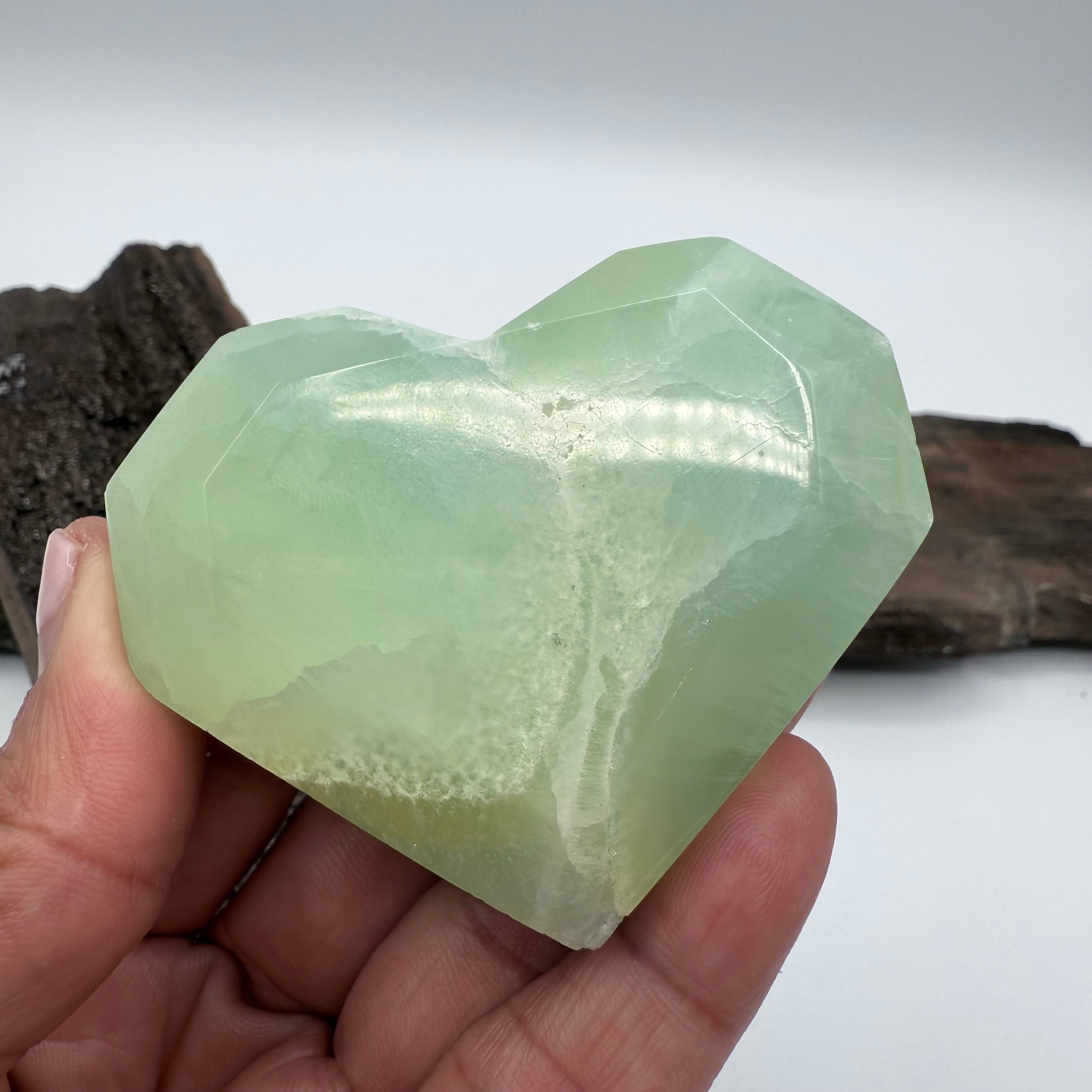 Carribean Calcite Faceted Heart