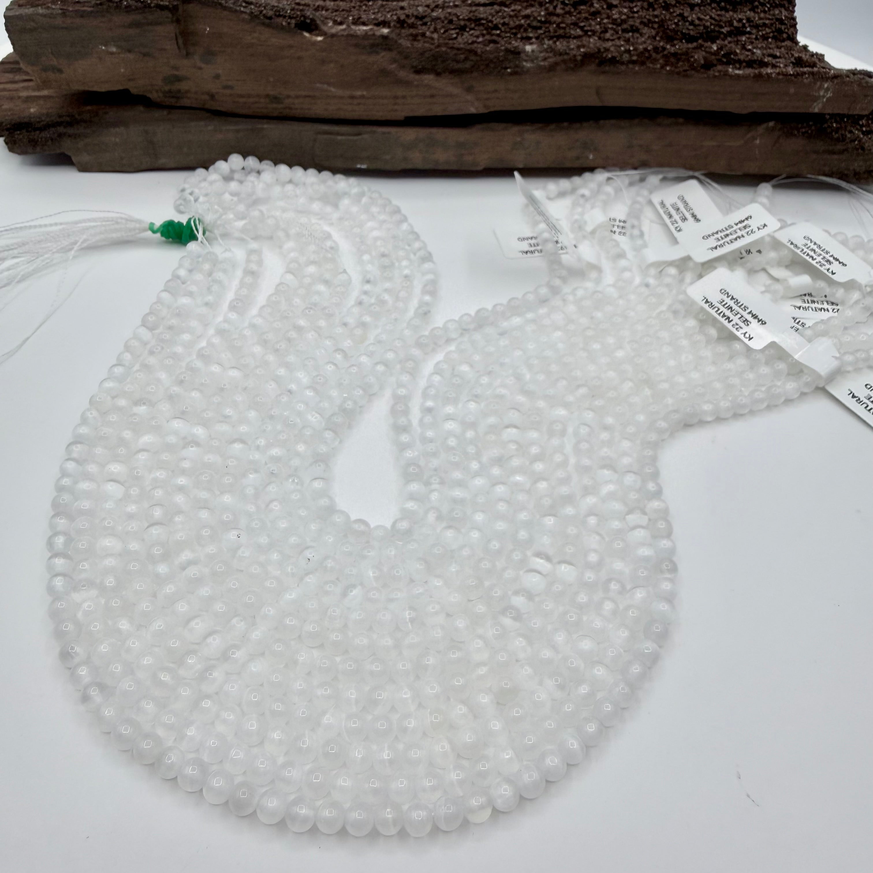 Selenite 6mm Round Bead Strand