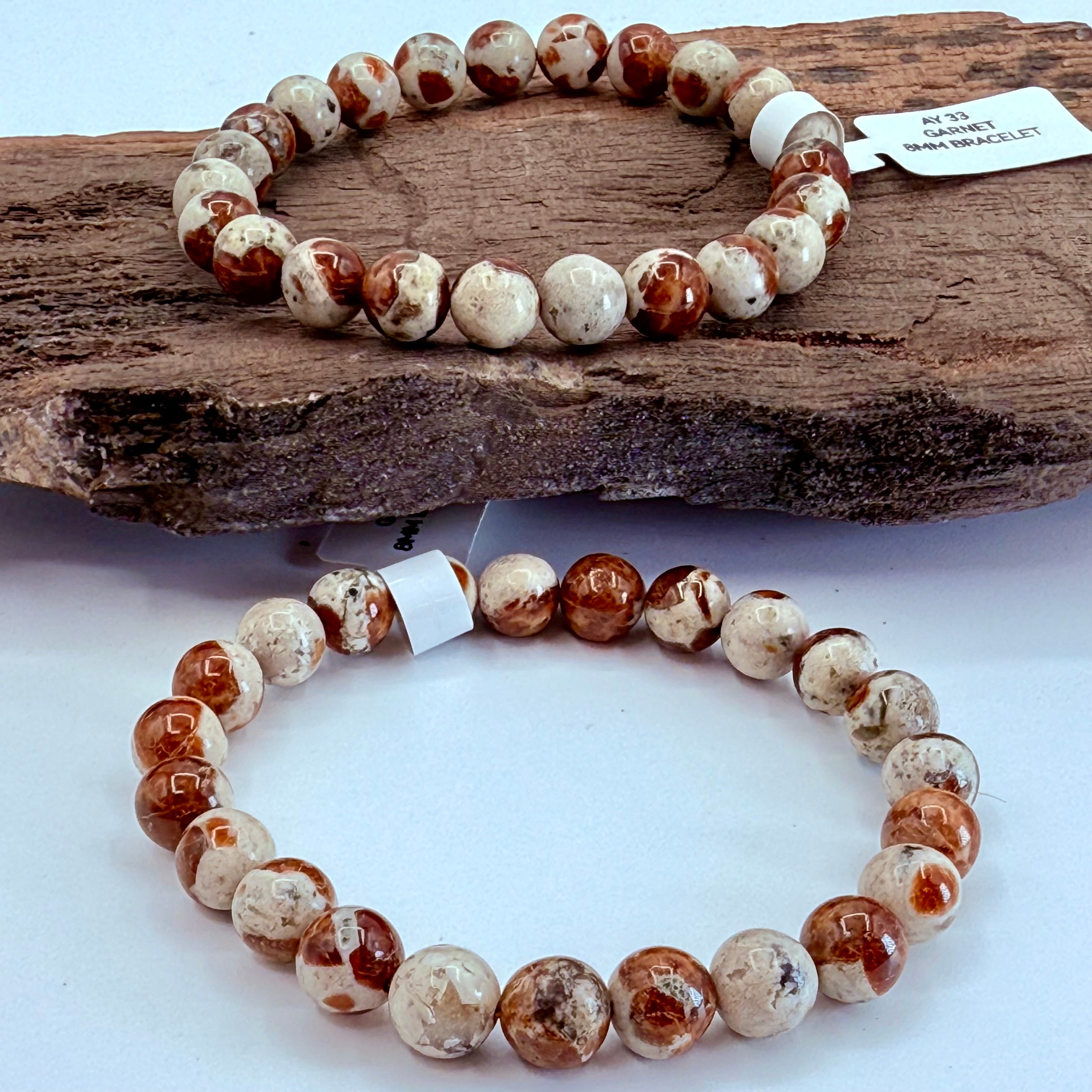 Garnet Wollastonite 8mm Bracelet [AY33]