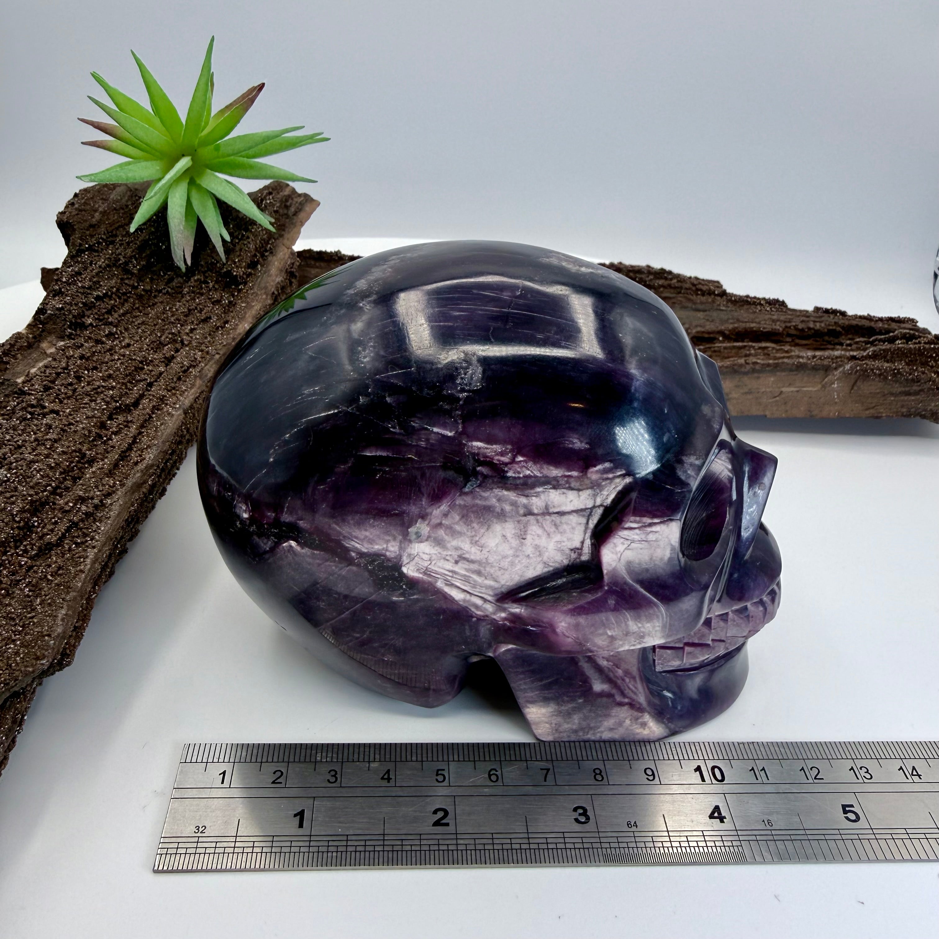 Gemmy Lithium Mica Lepidolite Skull 4.5inch Skull