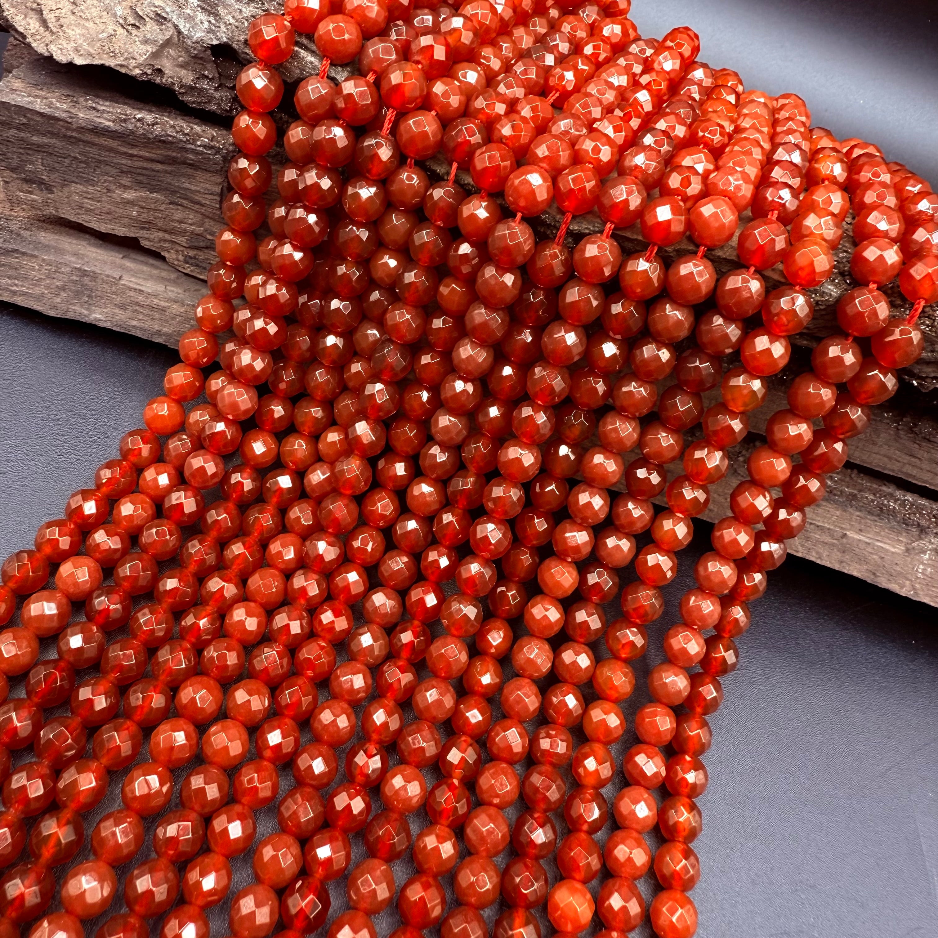 Carnelian Round Faceted 8mm