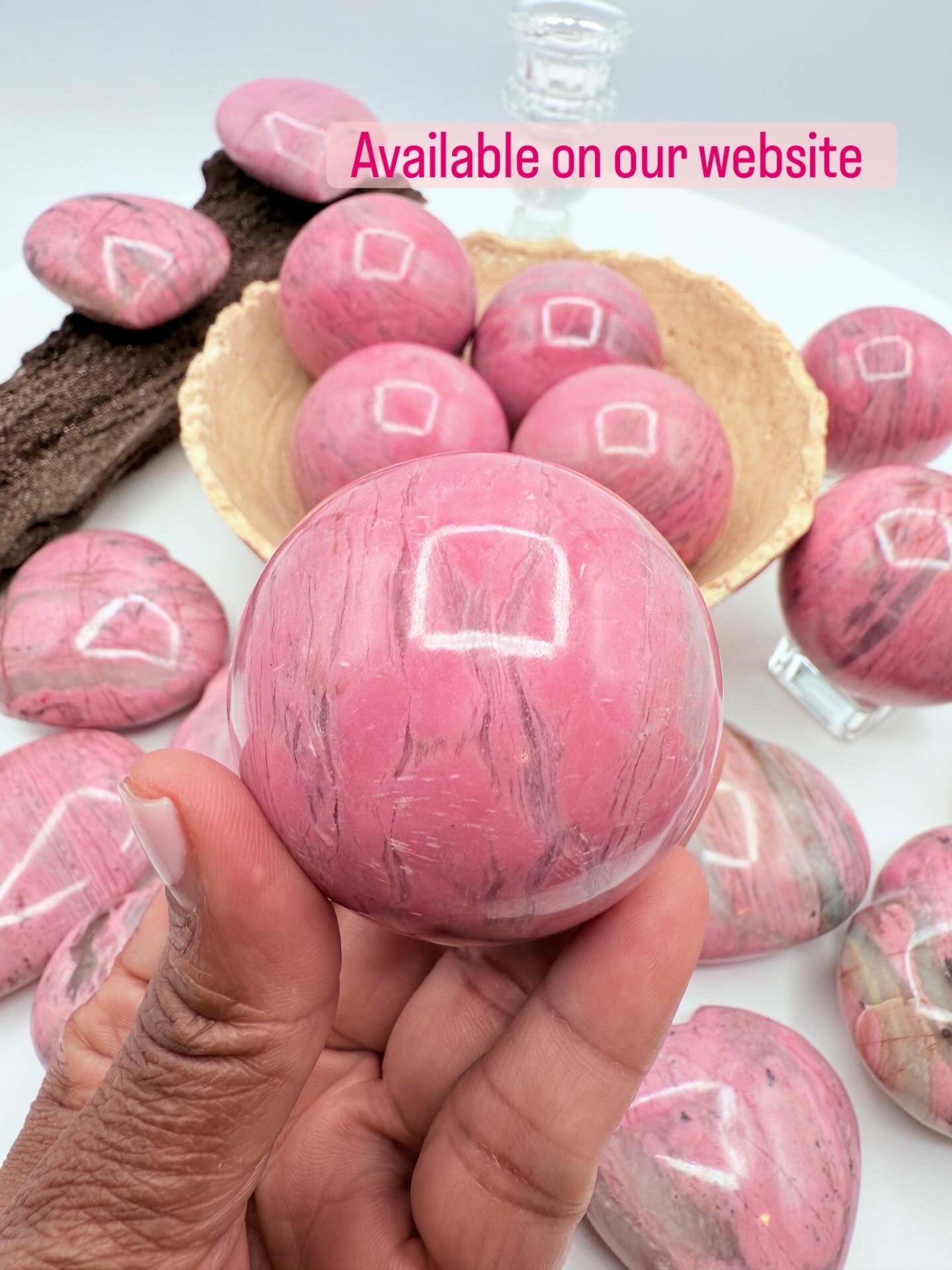 Peruvian Bubblegum Rhodonite Spheres 250g | 54mm