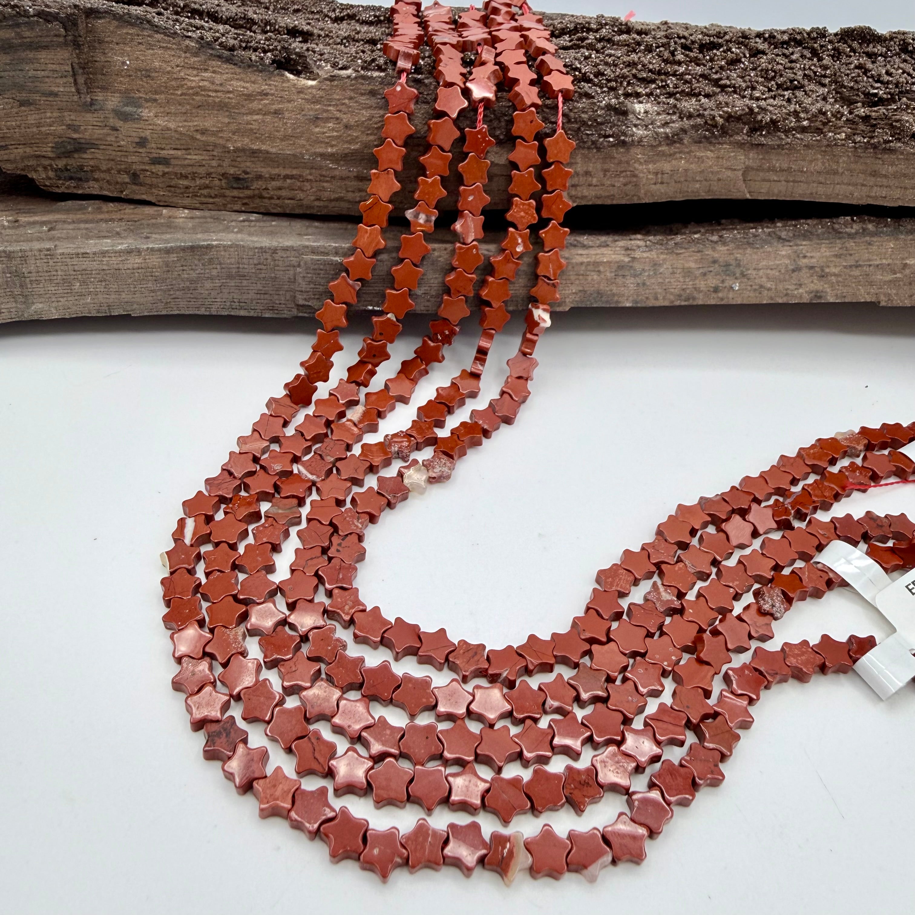 Red Jasper Star 6mm Bead Strand