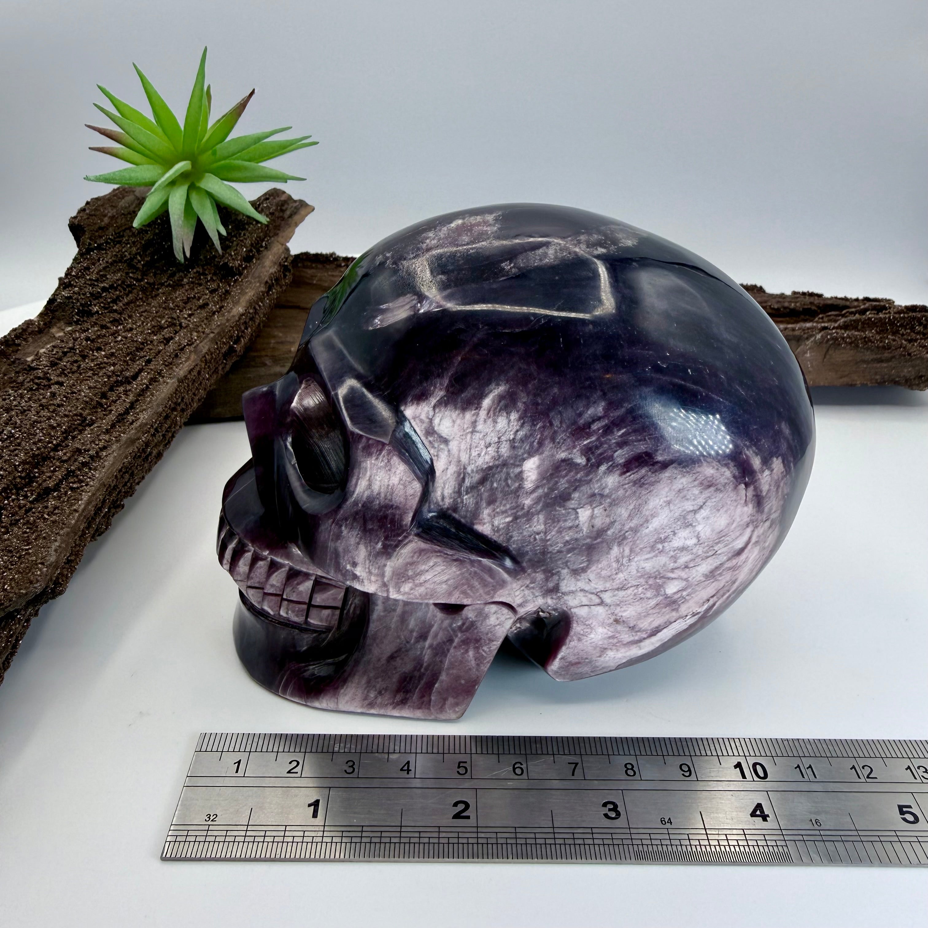 Gemmy Lithium Mica Lepidolite Skull 4.5inch Skull