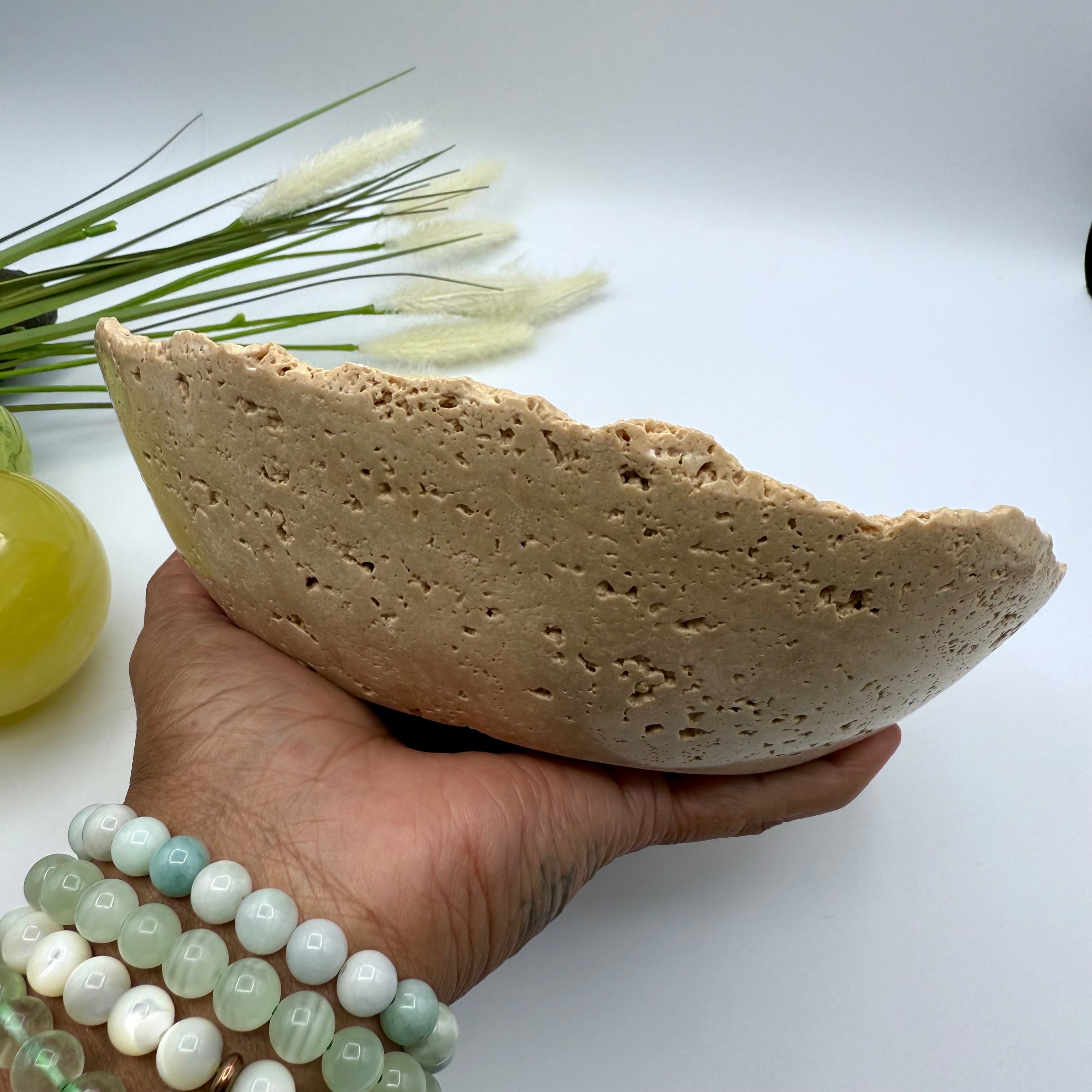 Travertine Bowl - 8x2.5inch