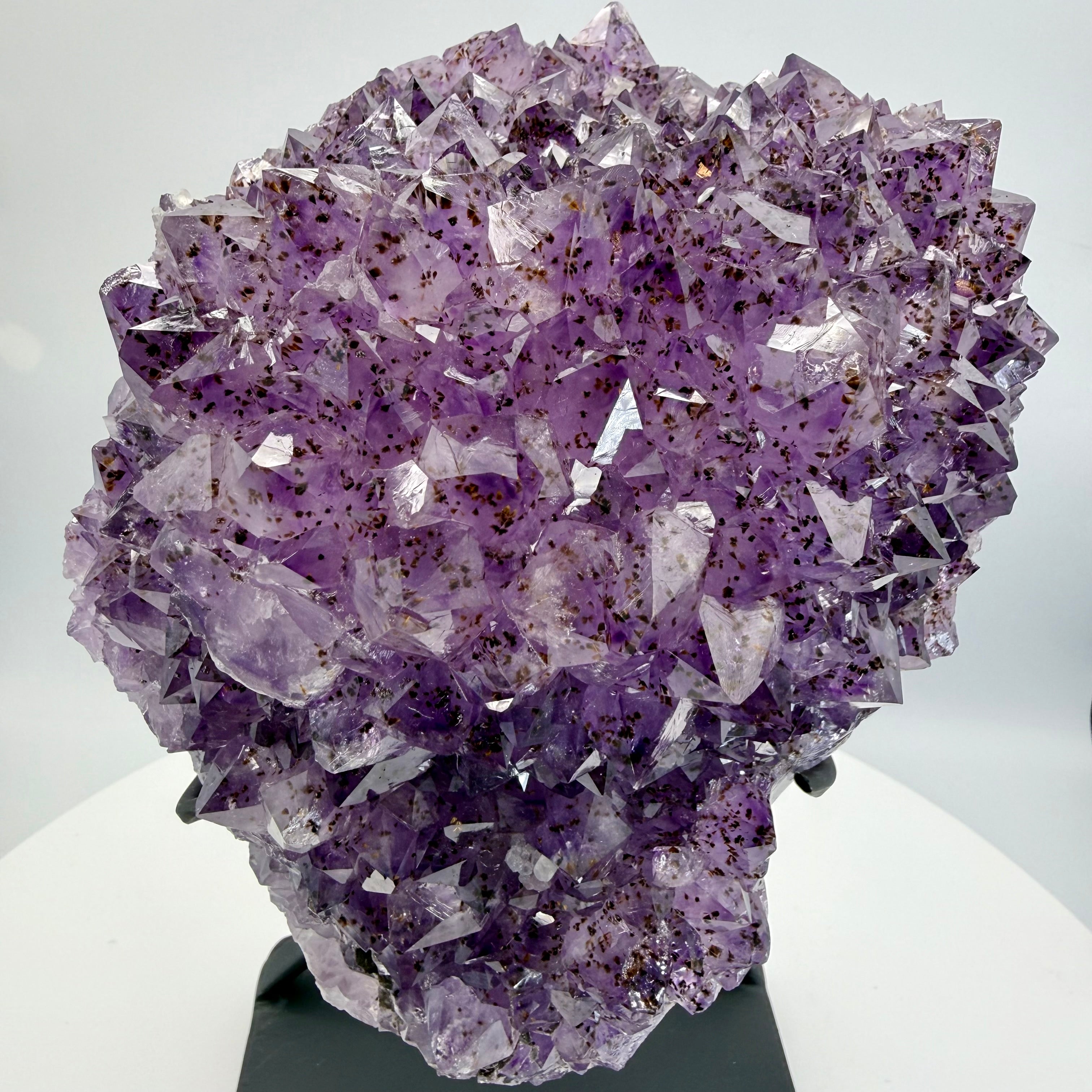 Amethyst Cluster with Gold Rutile Goethite