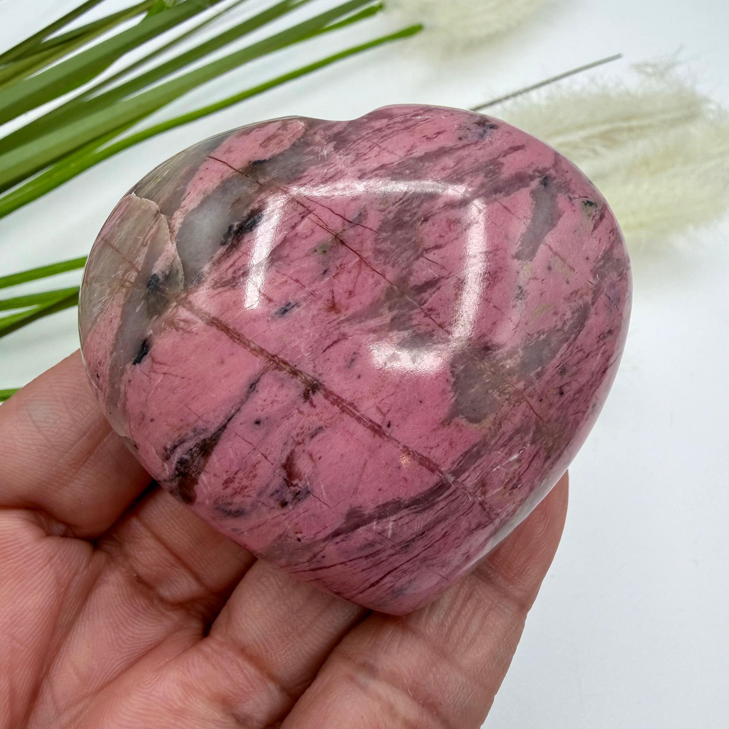 Peruvian Bubblegum Pink Rhodonite Puffy Heart 180g