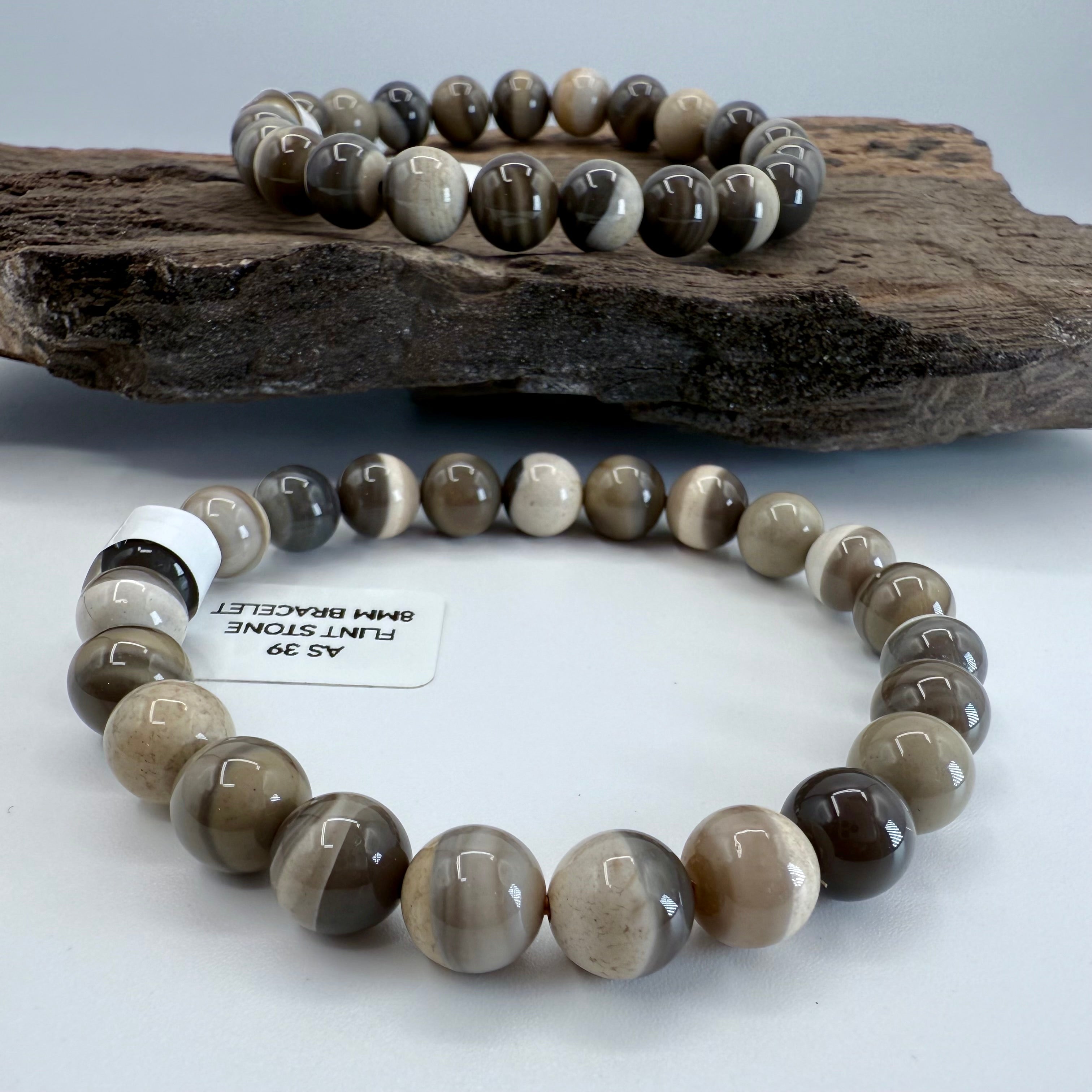 Polish Flintstone 8mm Bracelet [AS39]