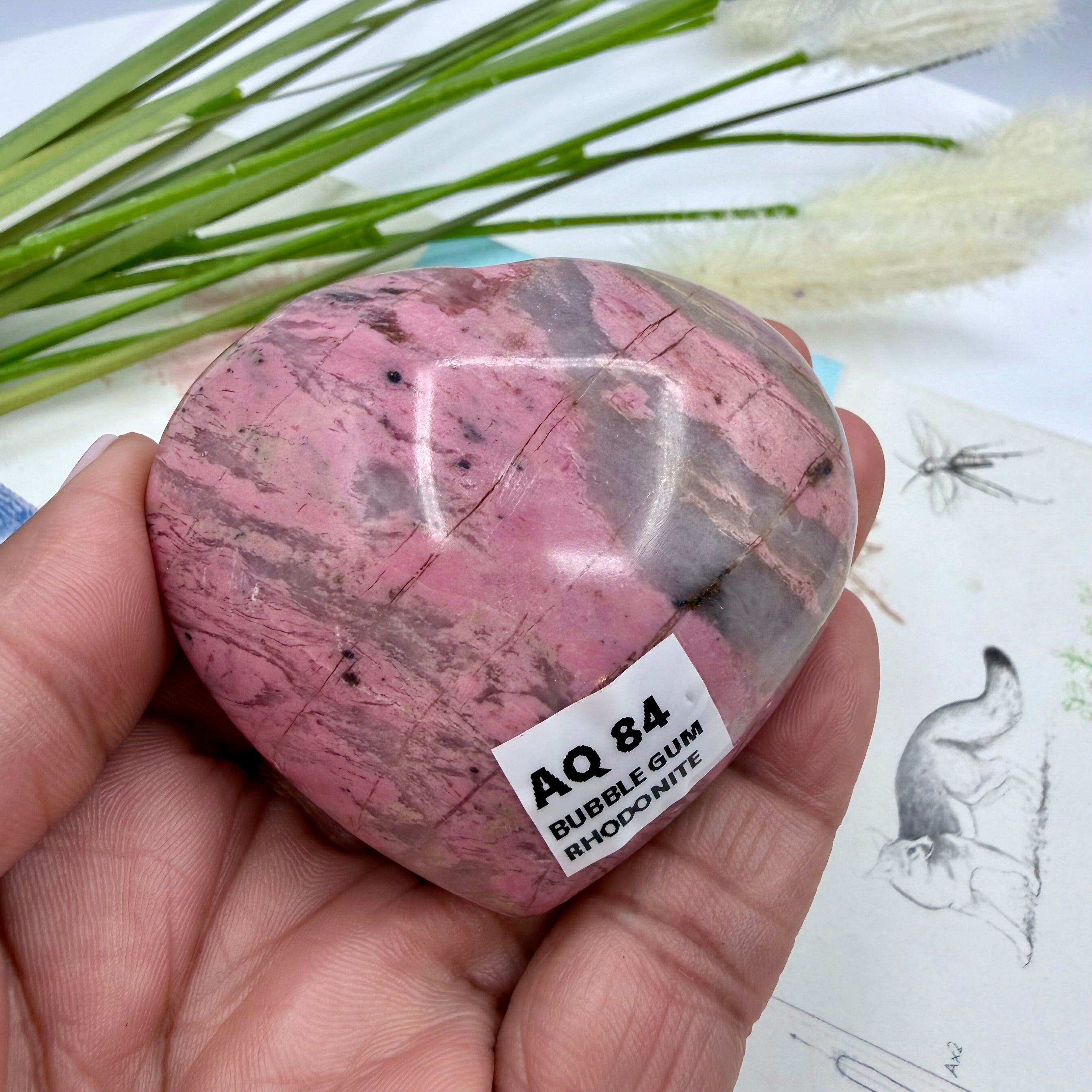 Peruvian Bubblegum Pink Rhodonite Puffy Heart 180g