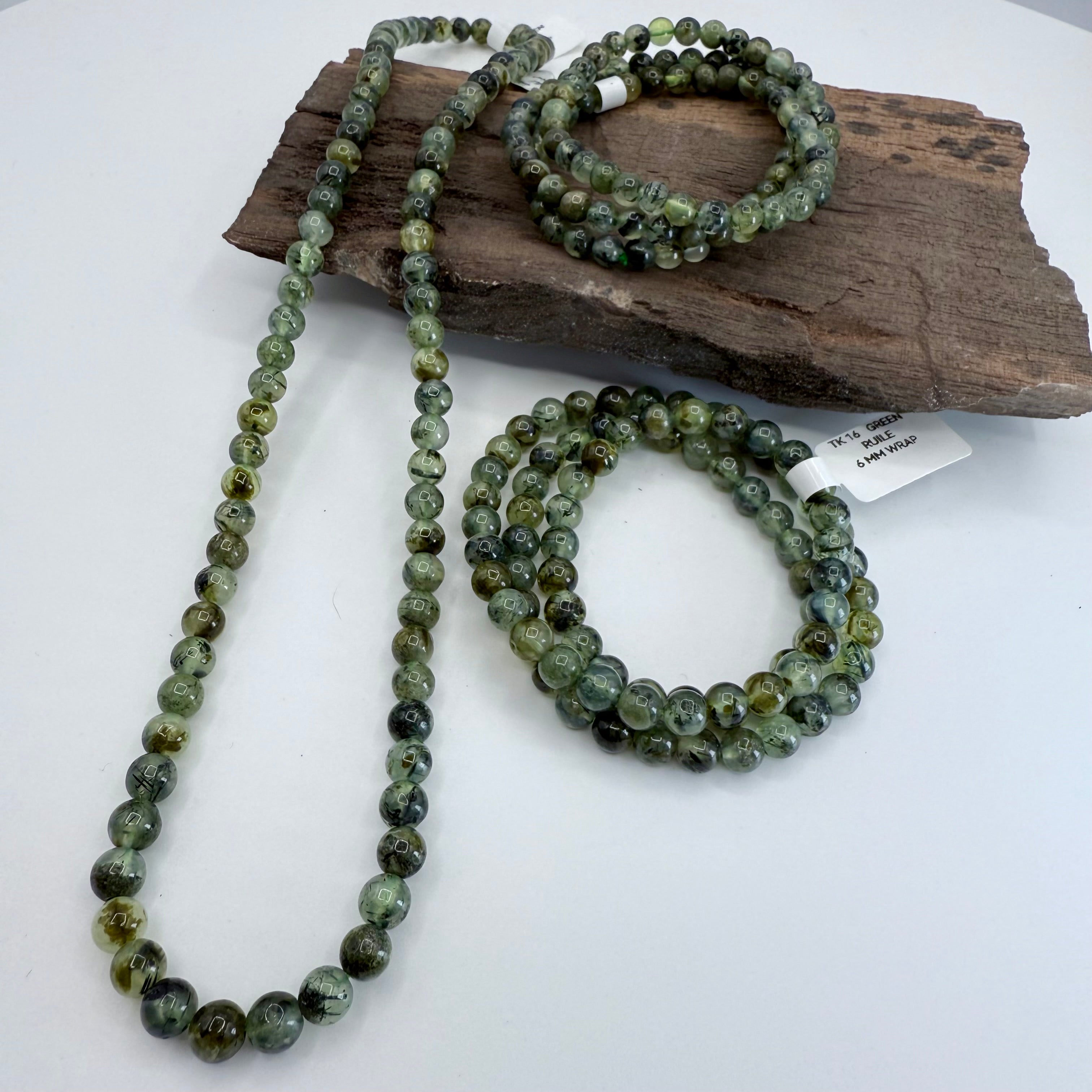 Prehnite Wrap 6mm Bracelet/Necklace [TK16]