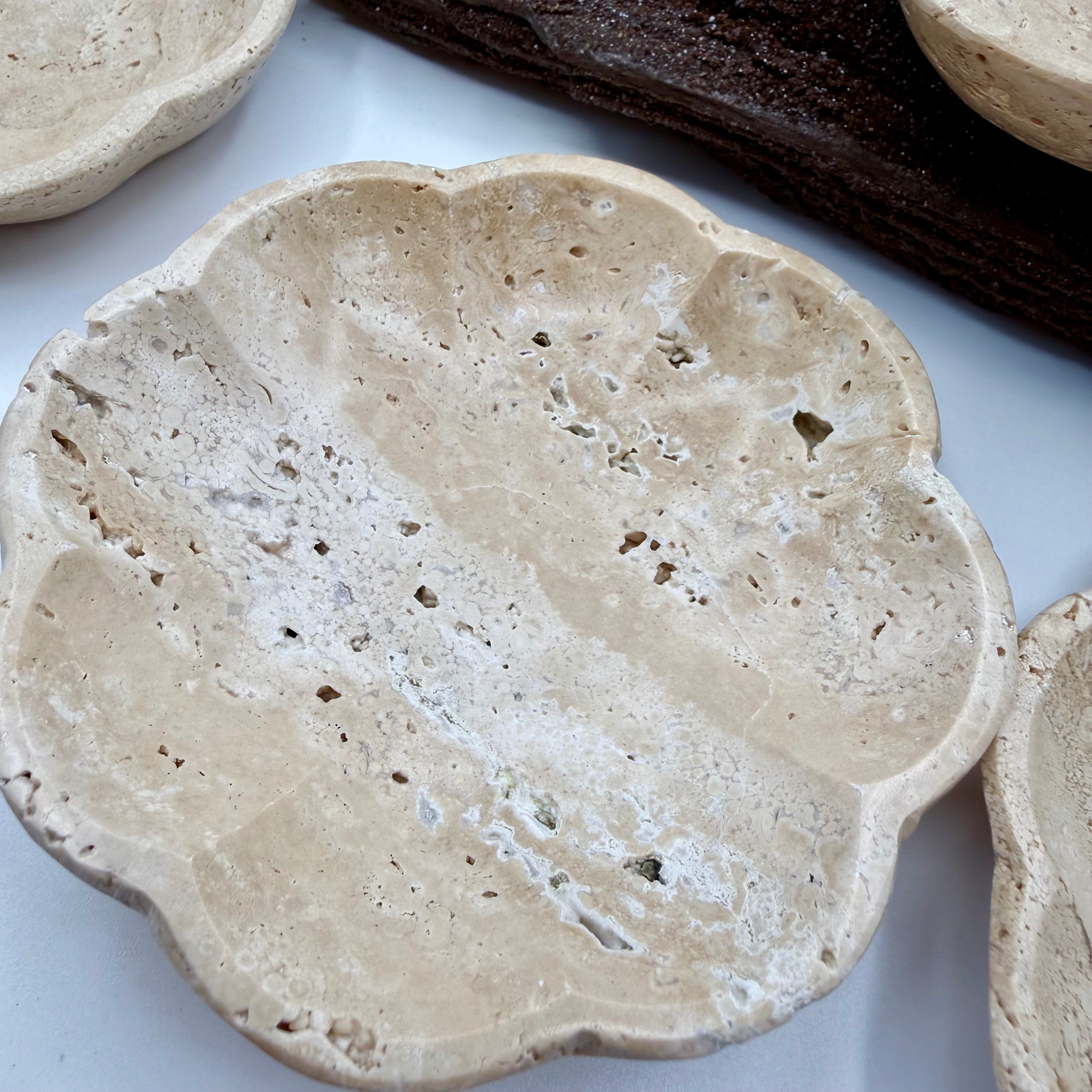 Travertine Flower Bowl 4inch