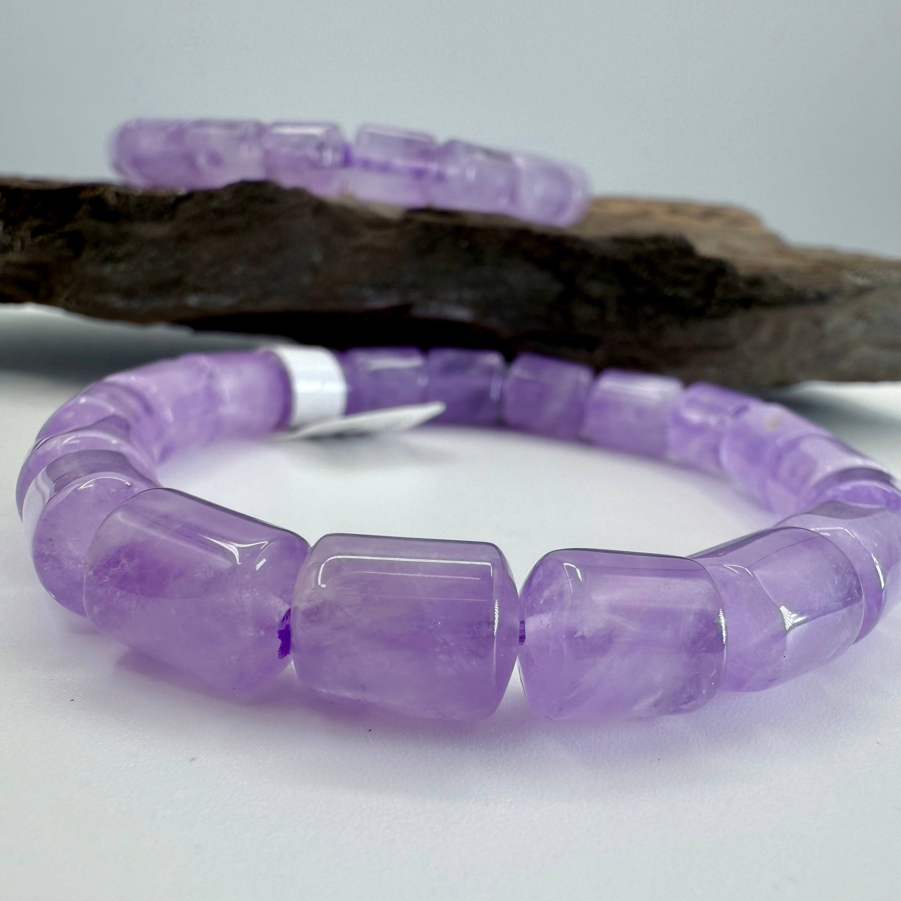 Lavender Amethyst Barrel 10mm Bracelet [CQ32]