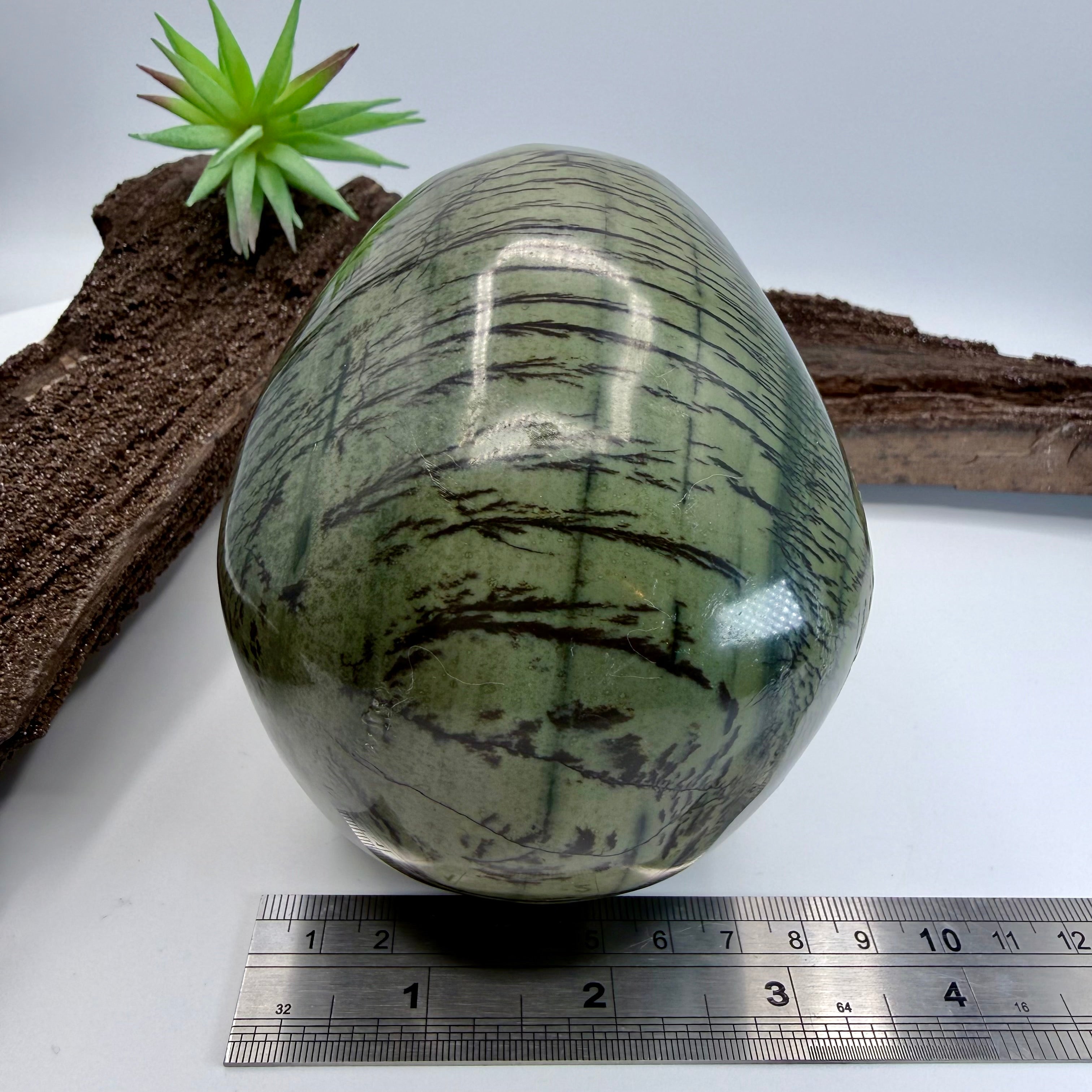 Groot Dentritic Australian Green Opal Skull 5inch  [KE175]