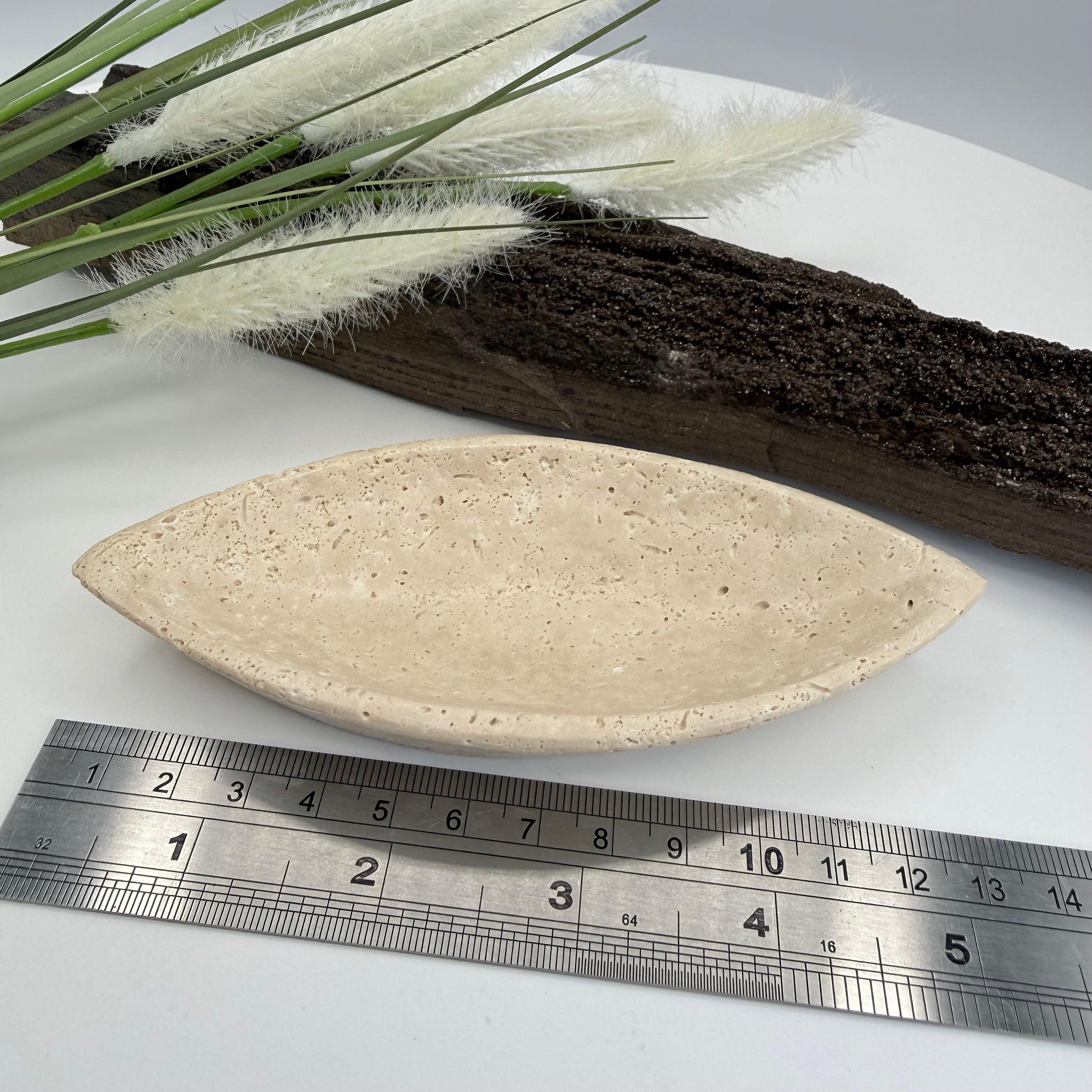 Mexican Travertine Navette Bowl