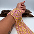 Hot Pink & Yellow Selenite Bead Strand 8mm Round [YD26]