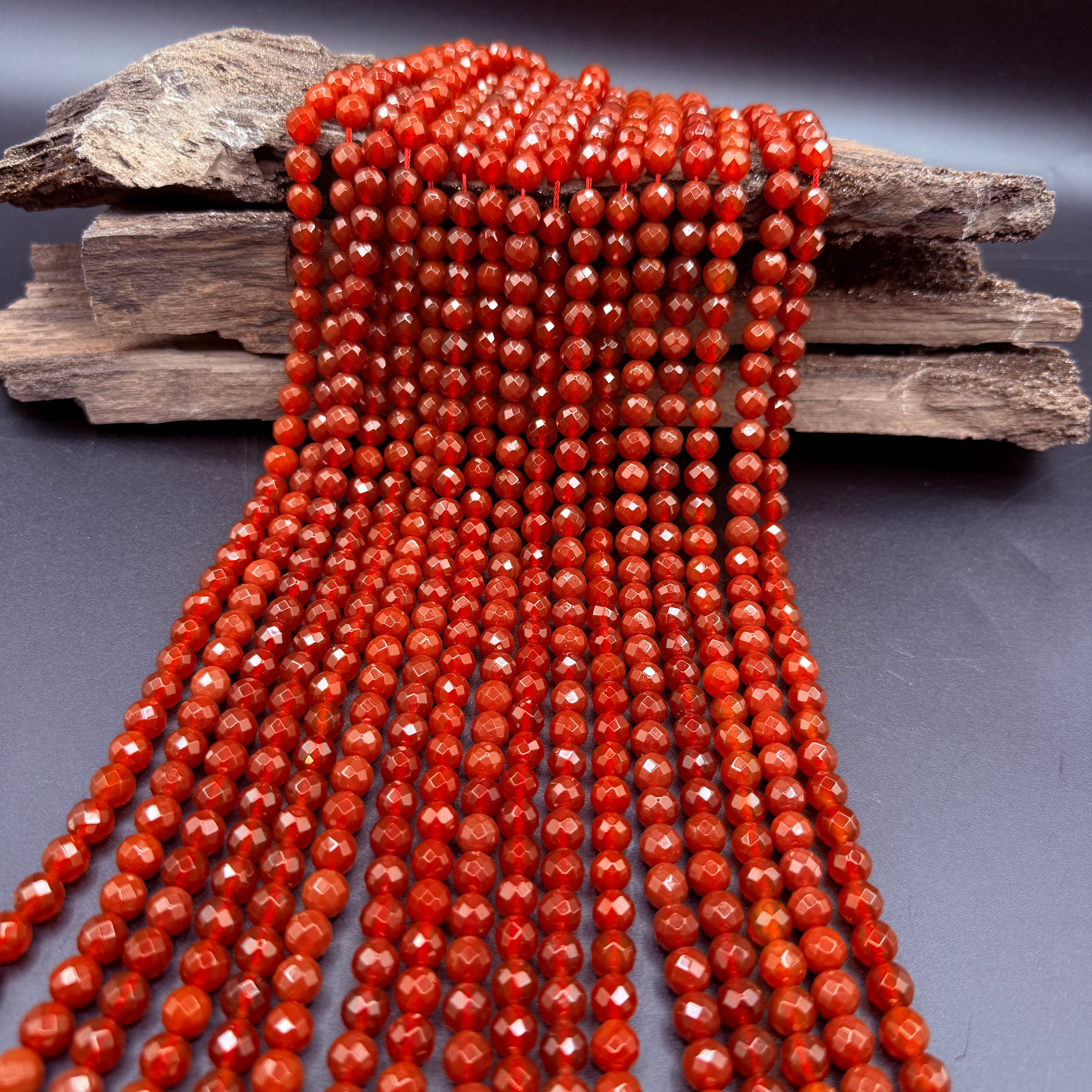 Carnelian Round Faceted 8mm