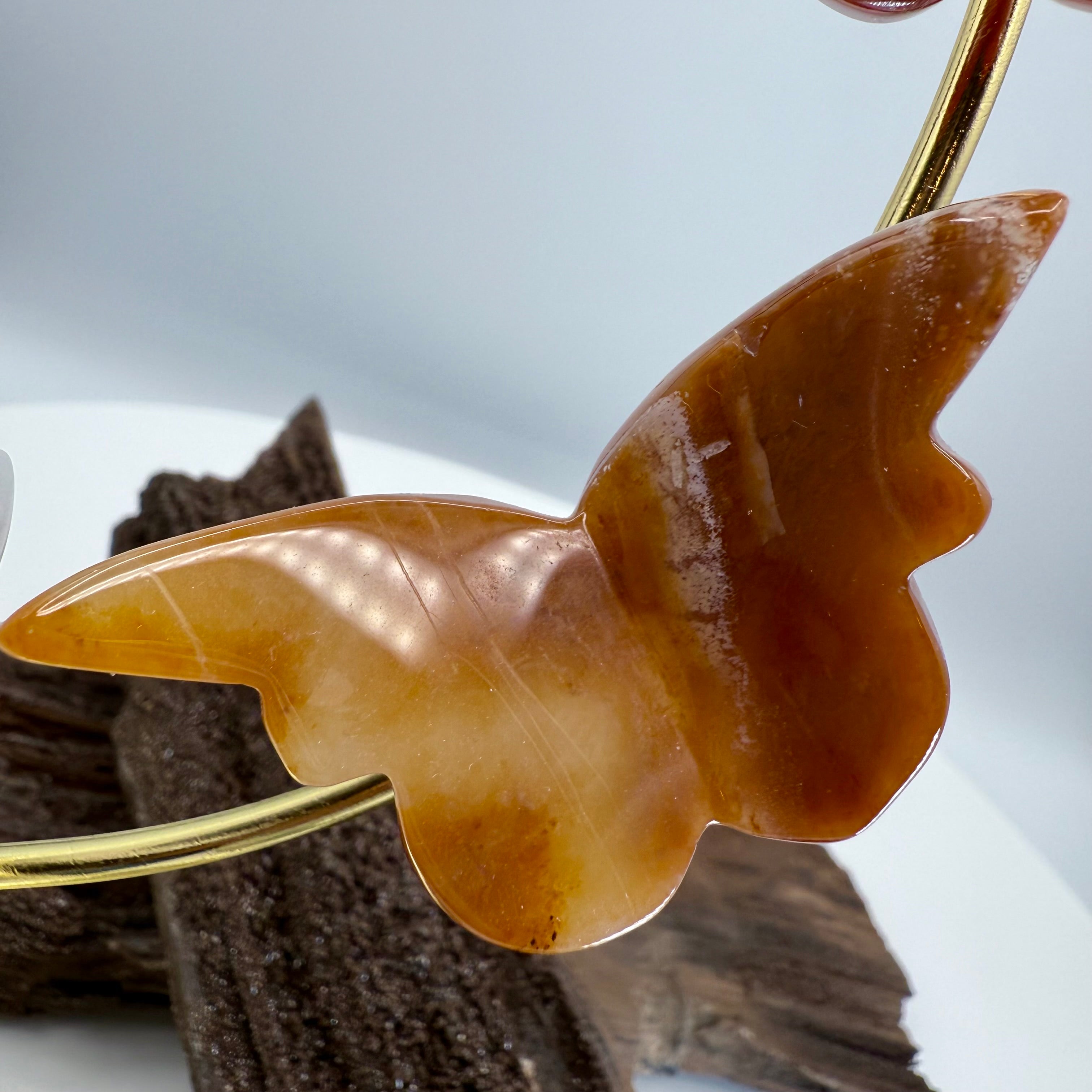 8 Piece Assorted Crystal Butterflies on Gold Infinity Stand - 13 inch