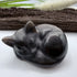 Silver Sheen Obsidian Sleeping Baby Cat 3cm