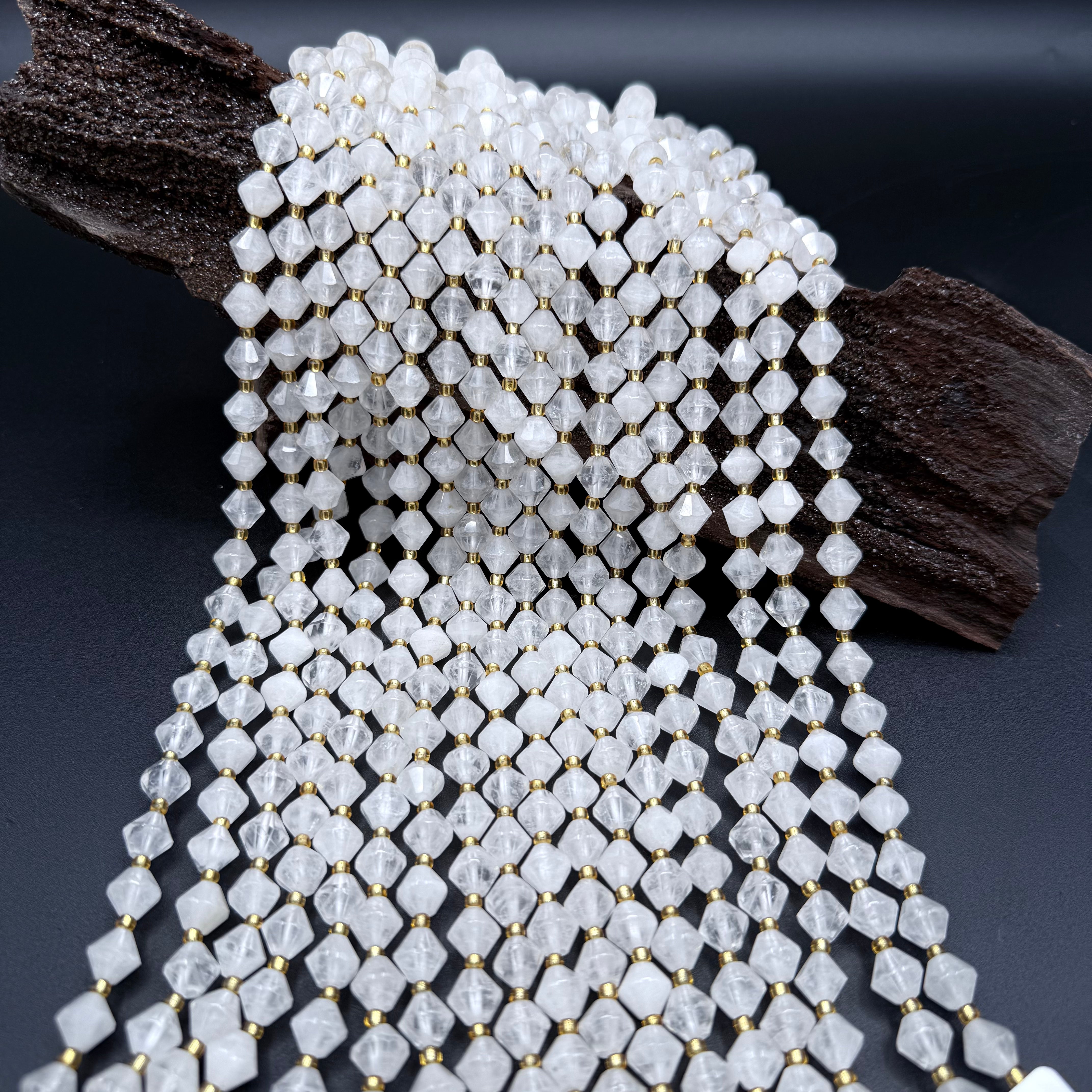 Bicone Clear Quartz 8mm