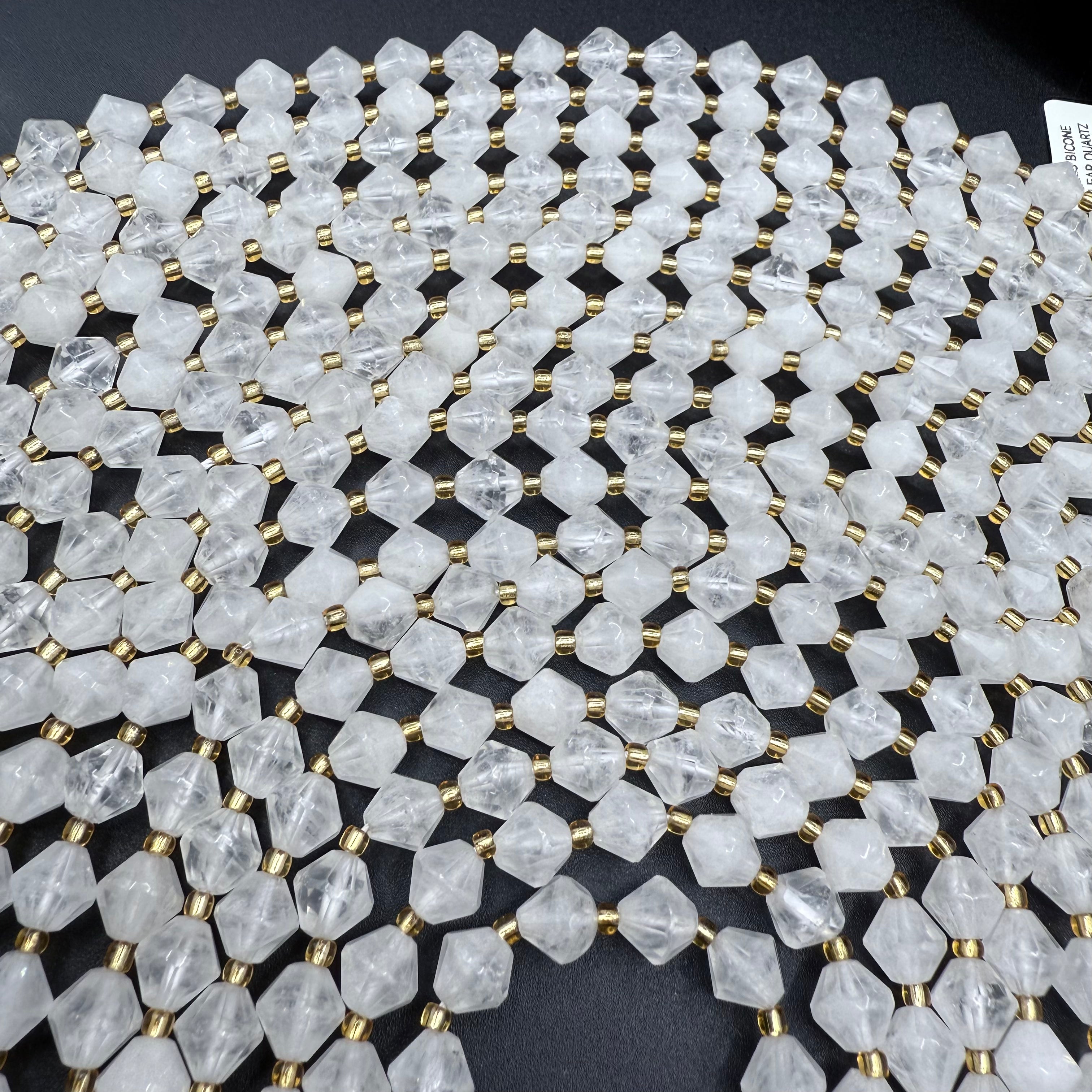 Bicone Clear Quartz 8mm