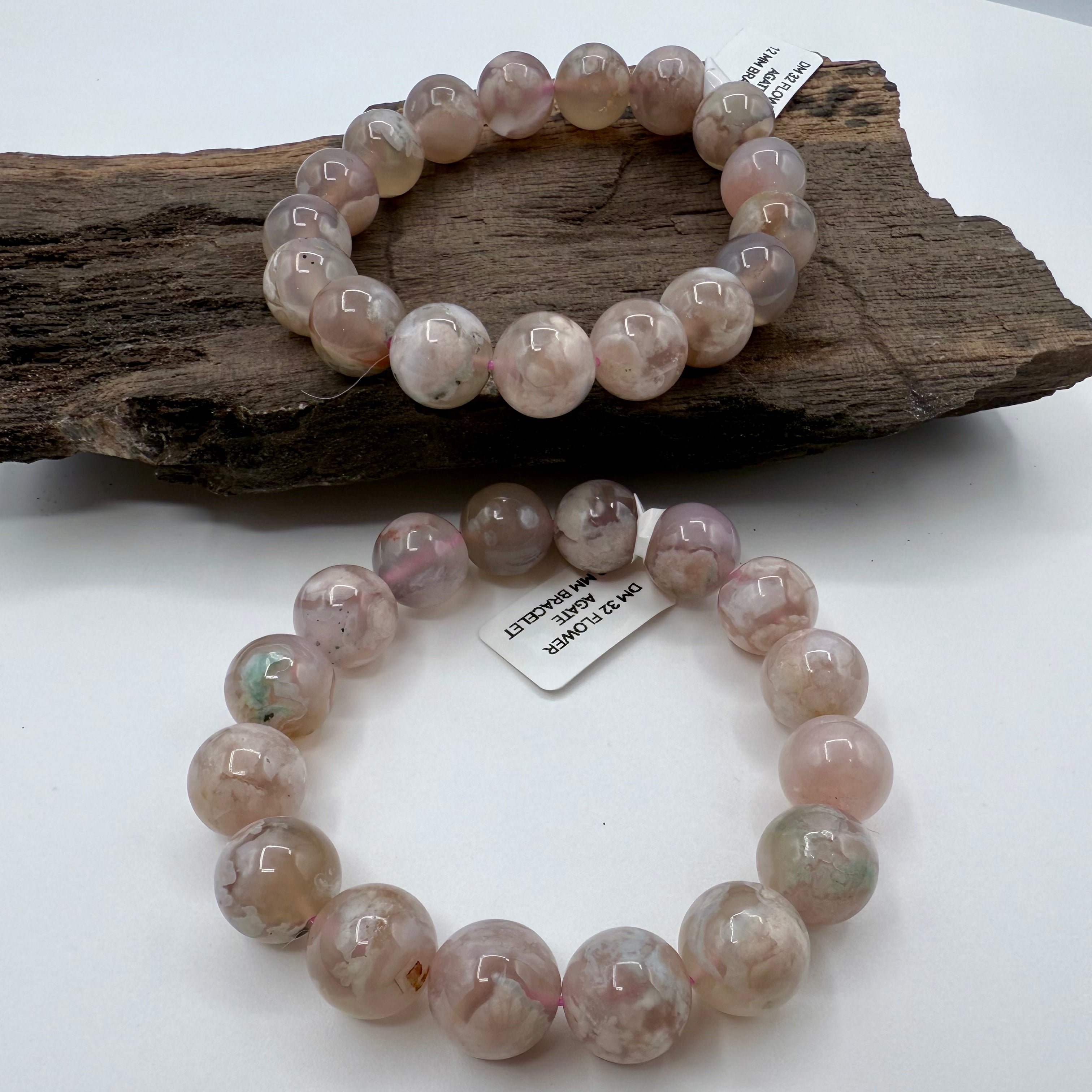 Flower Agate 12mm Bracelet [DM32]