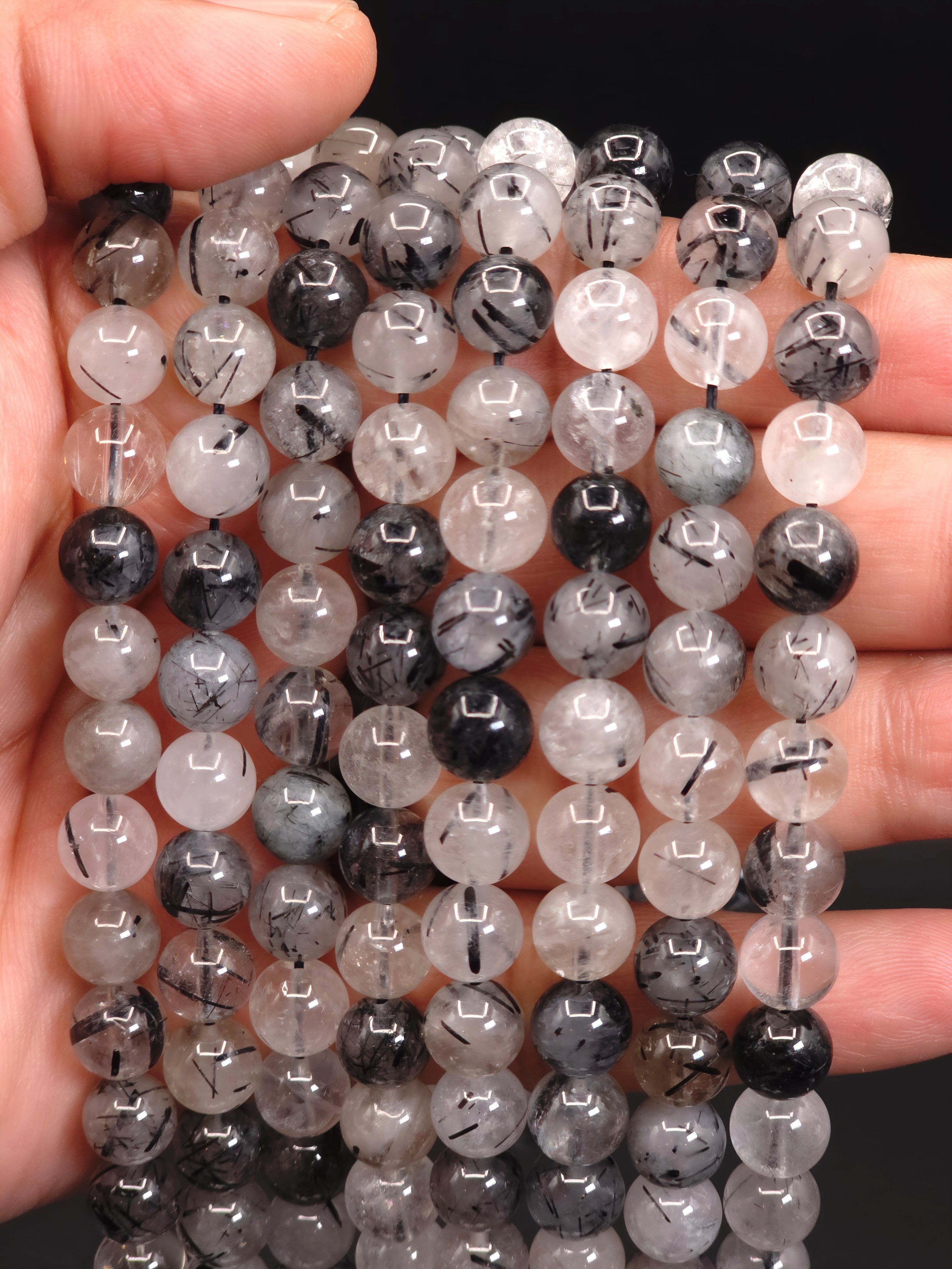 Black Rutilated Quartz 8.5mm