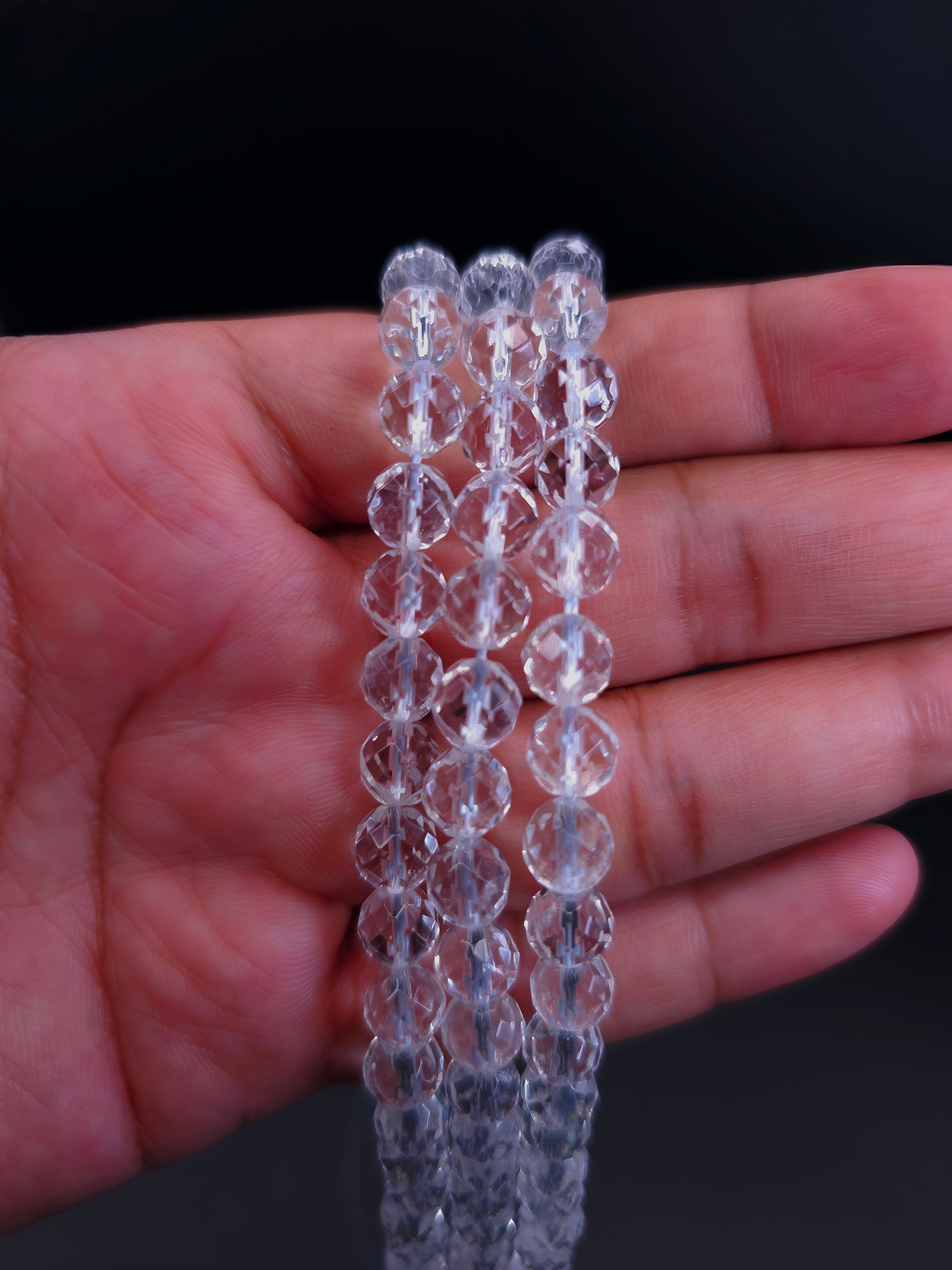 Faceted Clear Quartz 8mm